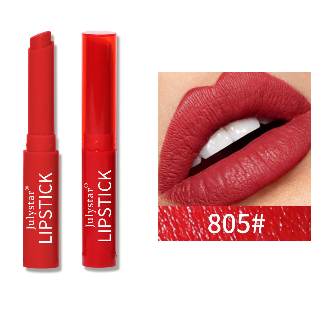 Durable Waterproof Non Stick Cup Genuine Six Color Lipstick Matte Velvet Foggy Lipstick