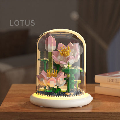 Building block flower simulation sunflower jasmine compatible with a certain high building block model toy