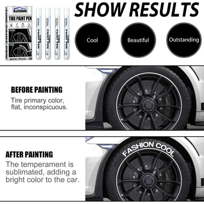 Tire Paint Pen, Car Tire Letter Pen Decorative Modification Supplies Graffiti Tracing Birthmark Pen