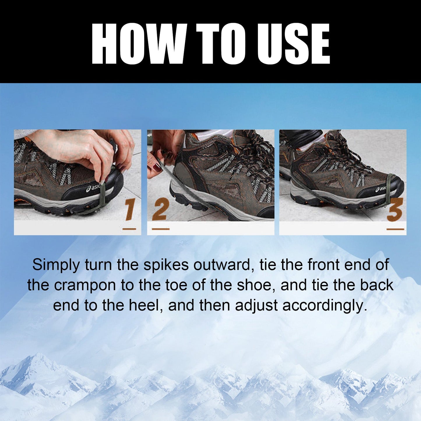 Universelle Rutschfeste Greiferspitzen, Outdoor Crampons Snowshoe Cover Mountaineering Sports Fall Easy To Wear And Take Off Shoe Cover