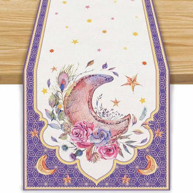 Printed Moon Castle House Tablecloth Home Decoration Party Festival Atmosphere Table Flag