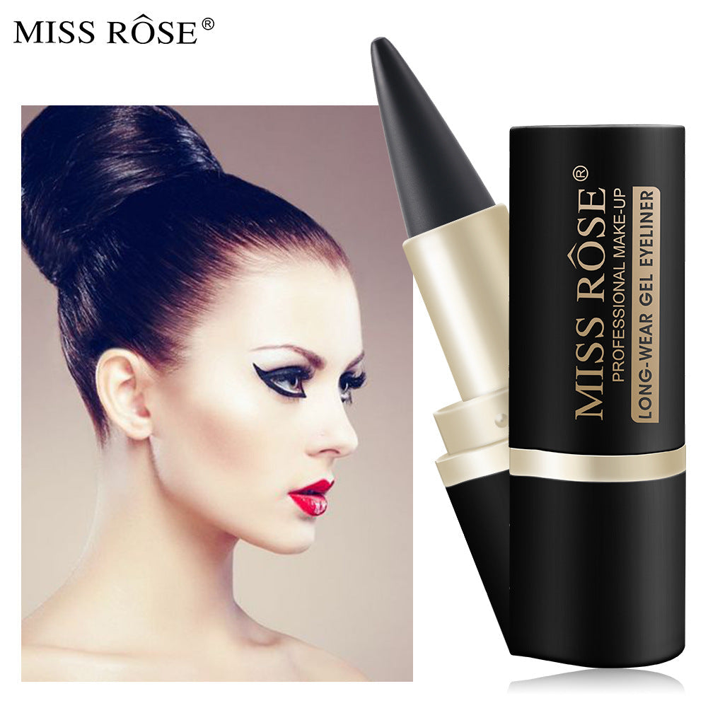 Waterproof Eyeliner Quick Drying Matt Eyeliner Single Head Black Solid Rich Eyeliner Ointment