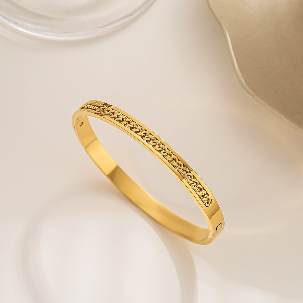 Stainless steel titanium steel bracelet for women non fading electroplated buckle jewelry for women
