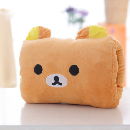 Animated nap pillow, warm hand cover, cylindrical cushion, creative hand warmer, girls' plush toy