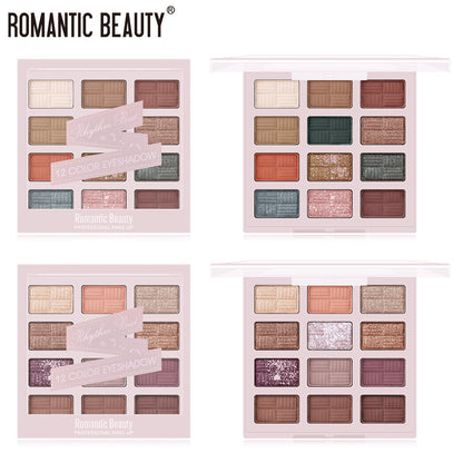 Romantic Beauty 12 Color Eye Shadow Multi Color Eye Brightening Lasting Modification Waterproof Pearl Eye Shadow Plate
