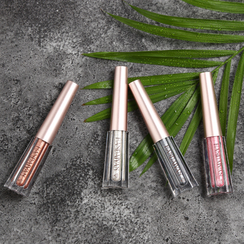 HANDAIYAN Diamond Pearl Liquid Eye Shadow 12 Colors Shining Bright Eye Shadow Liquid