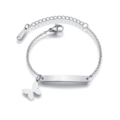 Stainless steel personalized engraved three color curved bracelet simple and personalized women's bracelet