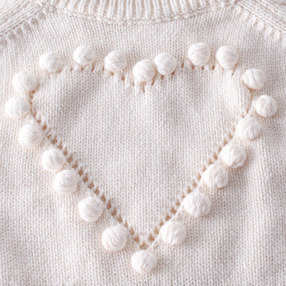 Baby handmade love sweater, knitted sweater, long sleeved jumpsuit, bag, buttocks, sweatshirt, crawling suit
