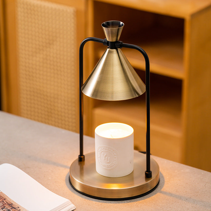 Aromatherapy desktop retro melting candle simple desk lamp bedroom dimmable melting wax lamp iron art fragrance night light