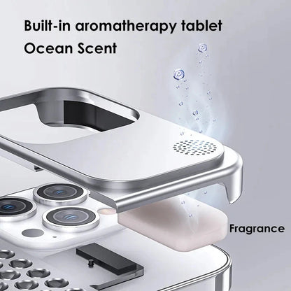 Metalen Warmteafvoer Telefoonhoes Voor Iphone 13 12 14 15 Pro Max Plus Koelende Geur Randloze Holle Aluminium Schokbestendige Hoes