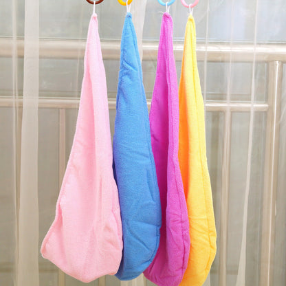 Style Solid Color Water-Absorbing Hair Drying Cap Thickened Hair Towel Dry Bath Hat