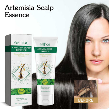 Sweet Wormwood Anti-Dandruff Scalp Lotion, Gentle Cleaning Scalp Dandruff Anti-Itchy Soft Fluffy Hair Shampoo