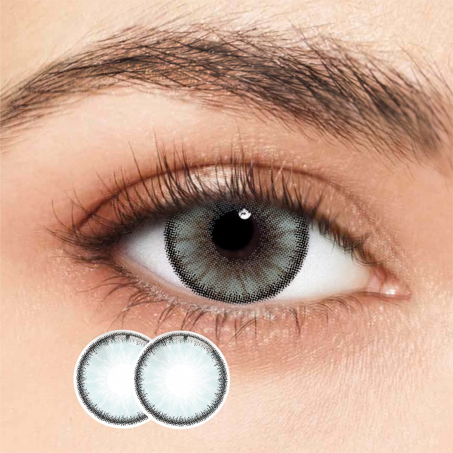 1Pair FDA Certificate Eyes Beautiful Pupil Colorful Girl Cosplay Contact Lenses  PHALAENOPSIS LIGHT BLUE