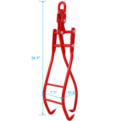 28in 3 Claw Log Grapple for Logging Tongs, Eagle Claws Design Log Lifting Tongs Log Grabs, Timber Lifting Tongs for Truck, ATV,