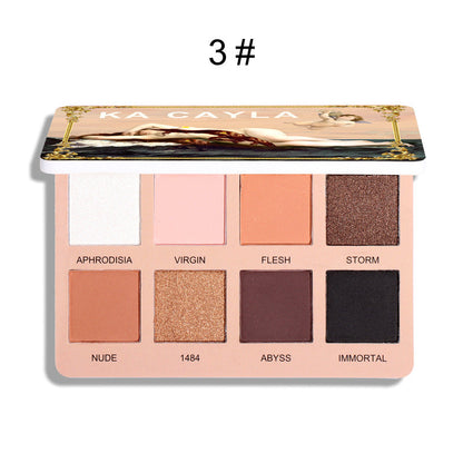 KA CAYLA 8 Colors Eyeshadow Palette EVA Matte Pearl Glitter Eyeshadow Palette