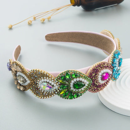 Hair Hoop Fashion Retro Baroque Crystal Head Hoop Korean High-End Hair Accessories Korean Version Of The Hair Cave