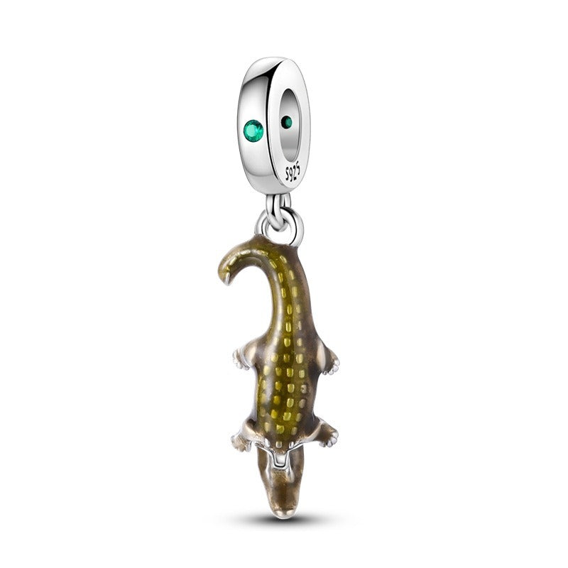 Ocean Wind Dolphin Whale Pendant Beads Copper Plated DIY Beads Bracelet Item
