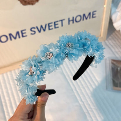 Fashionable fabric flower stamen flower hair hoop for women