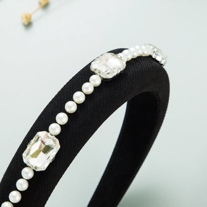 New Rhinestone Pearl Hair Adornment Femininity Light Luxury Net Red Hundred Band Head Accessories