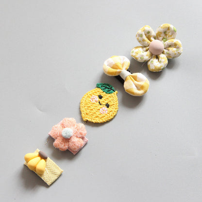 Children's Girls Hair Clip Headwear Crown Korean Little Princess Hair Ornaments Baby Hair Clip Set