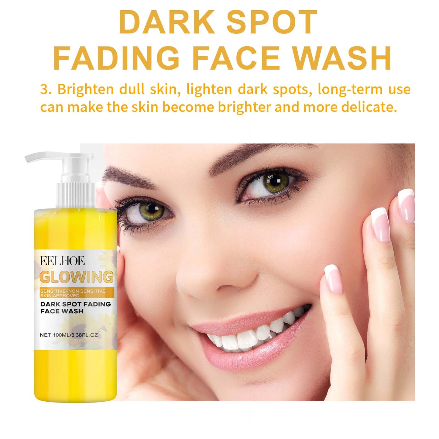 Turmeric Whitening Cleanser Deep Cleansing Face To Remove Makeup Refreshing And Non-Tight Turmeric Cleanser