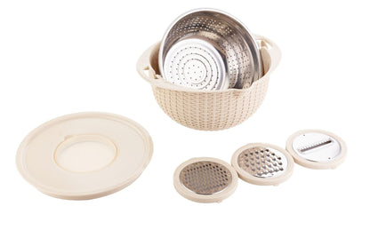 Stainless steel water filter basin household rotatable double layer vegetable washing and draining basket stainless steel line
