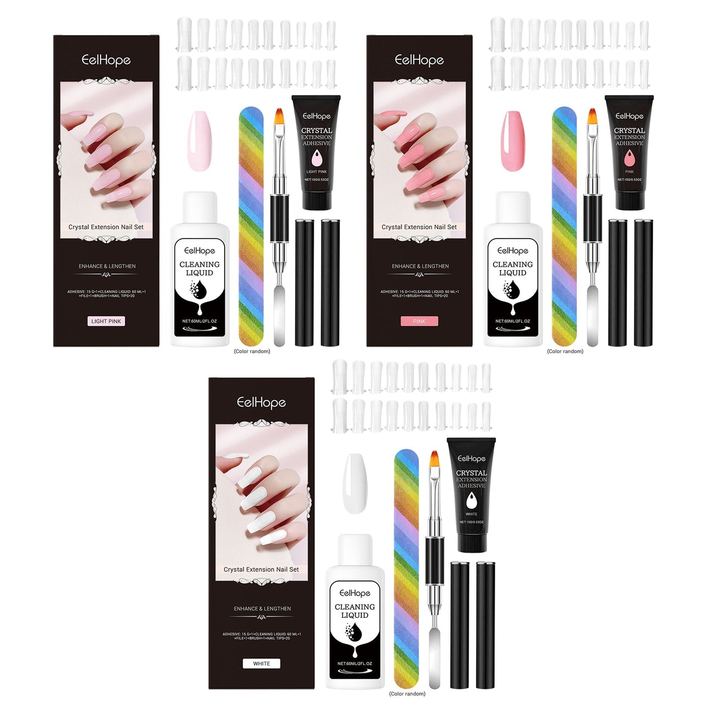 Crystal Extension Nail Set Nail Glue Simple Style Natural Three-Dimensional Modeling Nail Tool Set