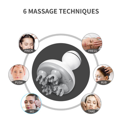 Head massager rechargeable head massager electric 3D scalp massager multifunctional head physiotherapy instrument