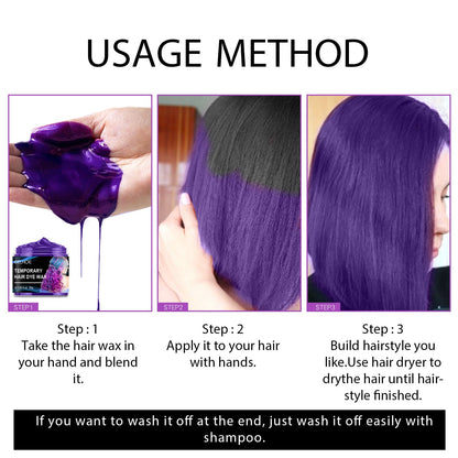 Temporary Party Wax Set, Halloween Party Temporary Convenient Hair Easy To Color And Wash
