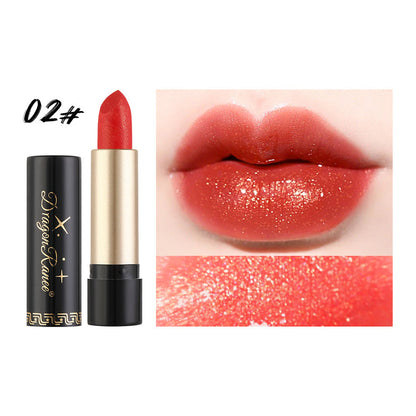 Gilt Pearlescent Dragon Fruit Peach Pink Lipstick Slightly Flashing Lipstick Moisturizing And Shining With Fine Flashing Bean Paste Mermaid