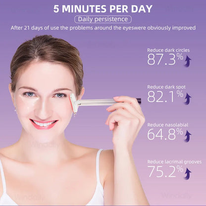 4 in 1 Facial Wand EMS Microcurrent Vibration Warm Red Light Face Lifting Machine Skin Tightening Device Neck Eye Massager Tools
