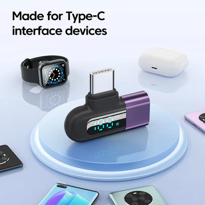 TG adapter 6A intelligent digital display supports 120W fast charging data cable, USB 2.0 port, Type-C adapter