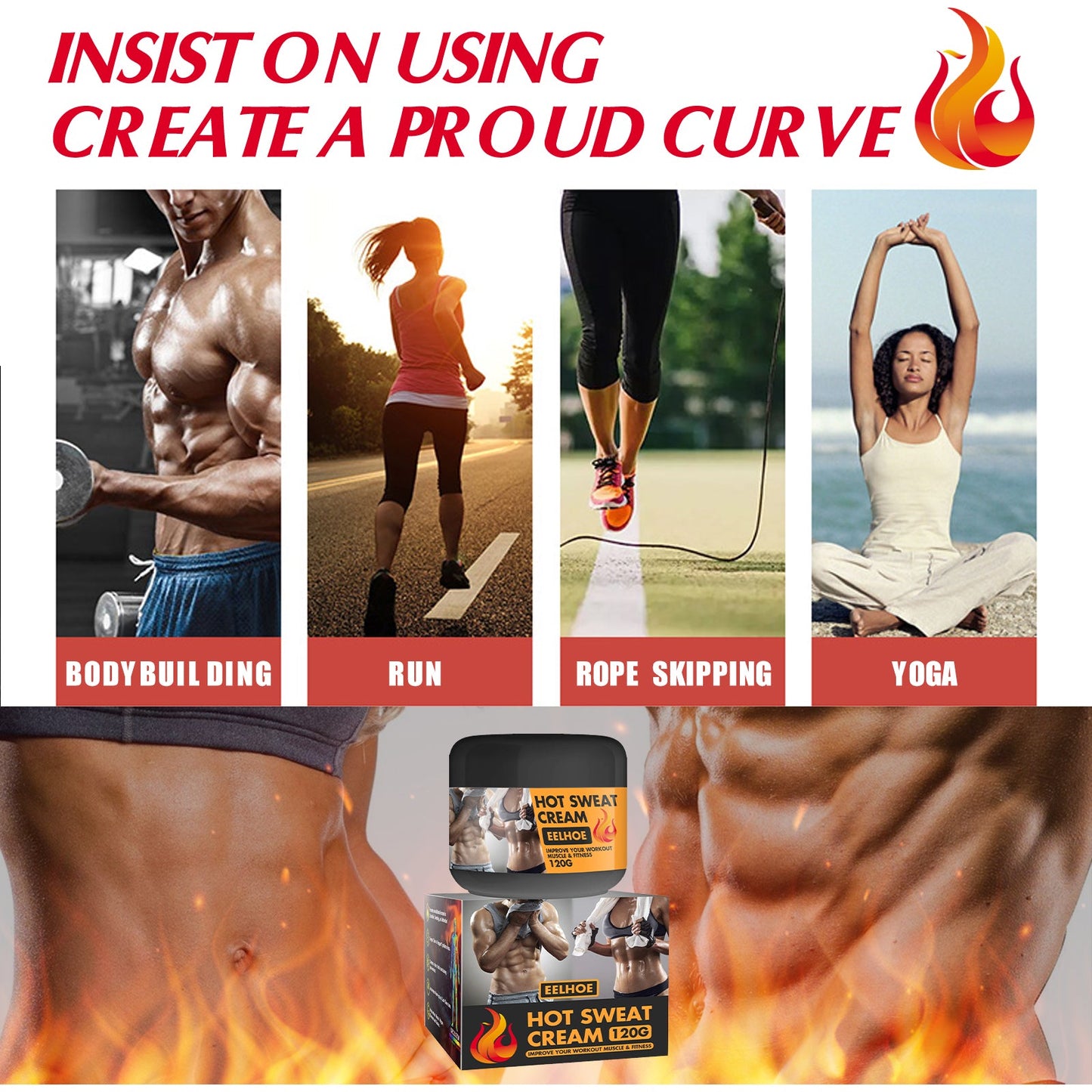 Body Sculpting Abs Cream, Exercise Strengthen Muscles Fitness Body Sculpting Cream