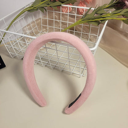 Candy colored velvet with wide edge sponge headband flocking