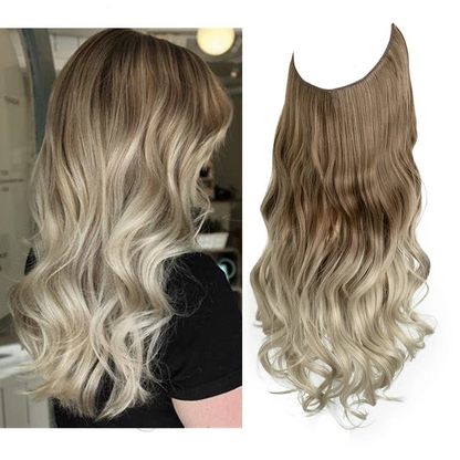 One-piece women's hair extension piece with abundant hair volume U-shaped fishing line invisible and natural long curly hair