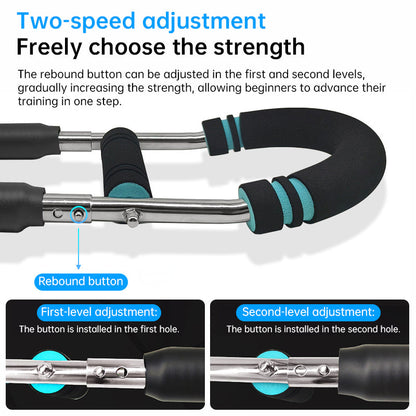 Adjustable Spring Twister Arm Exerciser: Strengthen forearms, triceps & chest. Portable home fitness gear.
