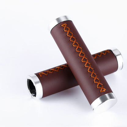 Mountain Bike Handlebar Sleeve Fiber Leather Surface Lock Shock-Absorbing Non-Slip Vice Handle Handlebar Grip Riding Accessories
