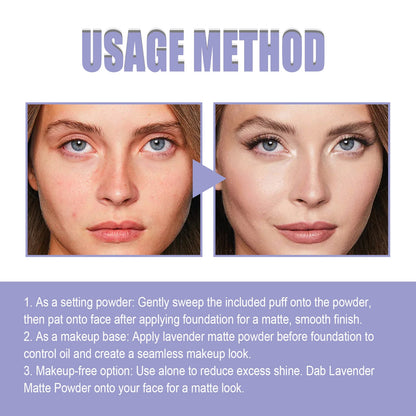 Lavender Matte Powder, Natural Block Defect Containment Light And Durable Is Not Easy To Makeup Base Powdery Cake