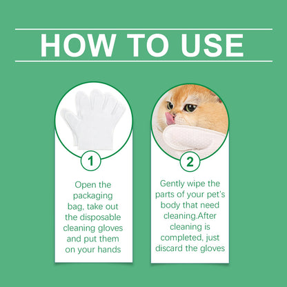 Pet Disposable Cleaning Gloves Dog Cat Hair And Skin Gentle Cleaning Care Gloves