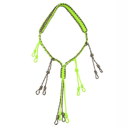 Hunting Decoy Rope Hunting Duck Call Lanyard Cord Hunter Game Whistle Lanyard Hunting Decoy Rope with 12 Adjustable Loops Rings