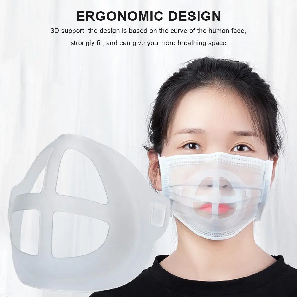 3D Mouth Mask Support Breathing Assist Help Mask Inner Cushion Bracket Food Grade Silicone Mask Holder Breathable Valve