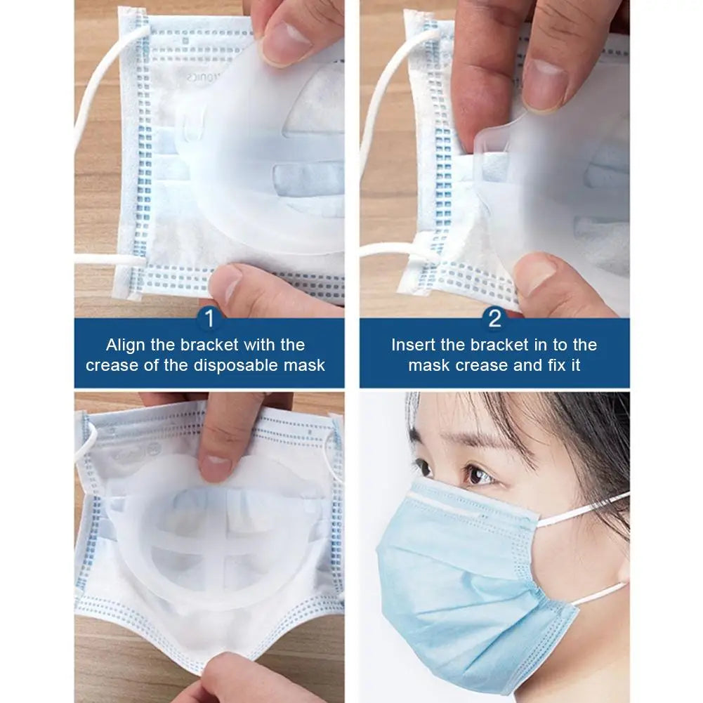 3D Mouth Mask Support Breathing Assist Help Mask Inner Cushion Bracket Food Grade Silicone Mask Holder Breathable Valve