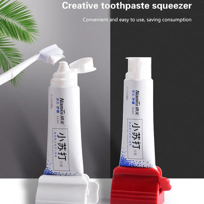 New Bathroom Accessories Toothpaste Squeezer Tooth Paste Dispenser Tube Squeezer Facial Cleanser Press Rolling Holder for Kids