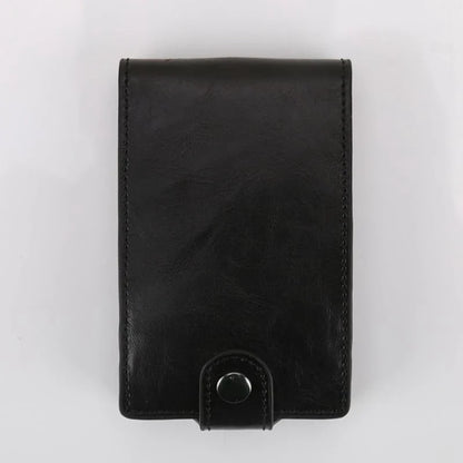 Hot sale Women Men RFID Card Holders Stack Up Pull Out Mini Cascading Wallet ID Cash Cardholder Crazy Horse PU Leather Purses