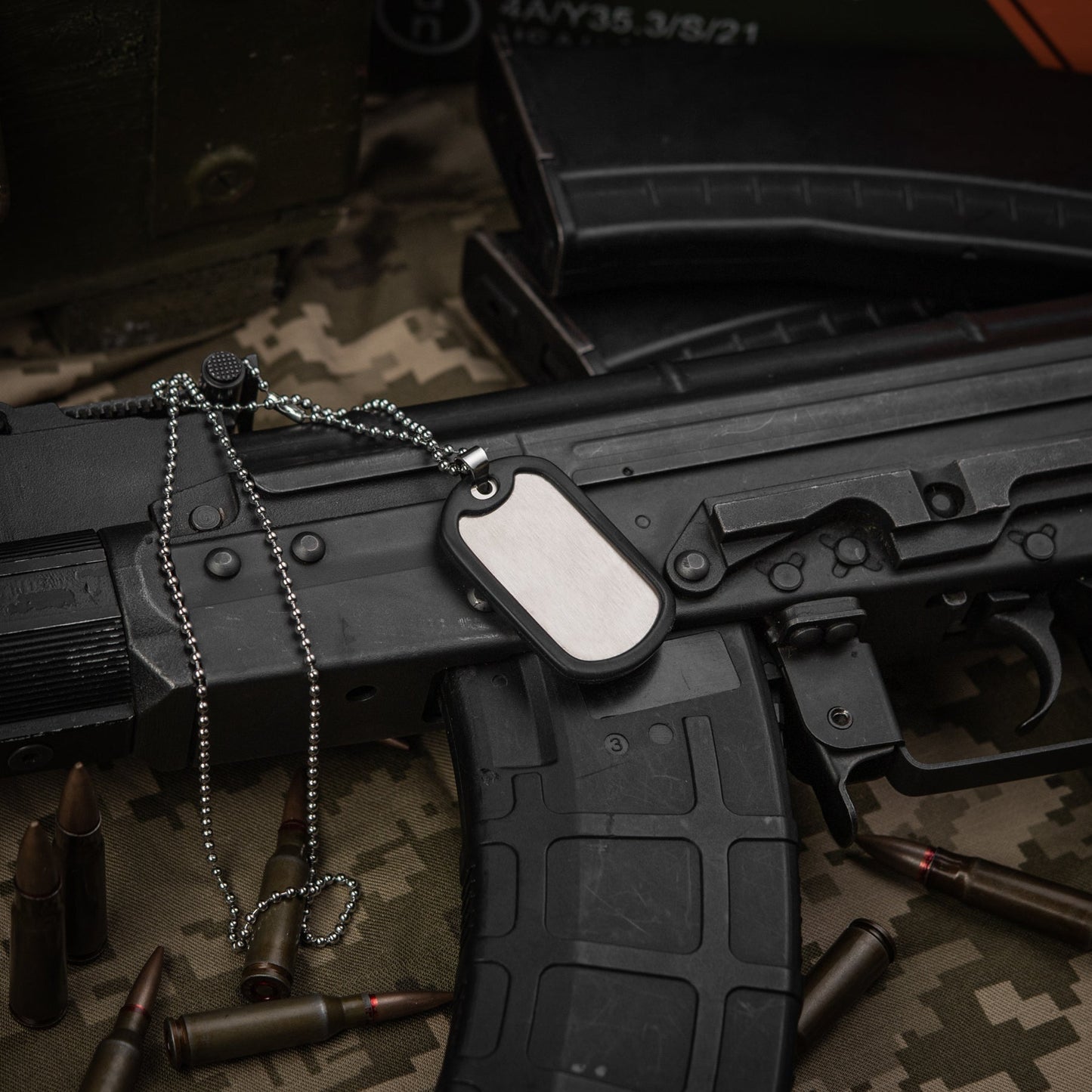 M-Tac Military Dog Tag with Rubber Silencer