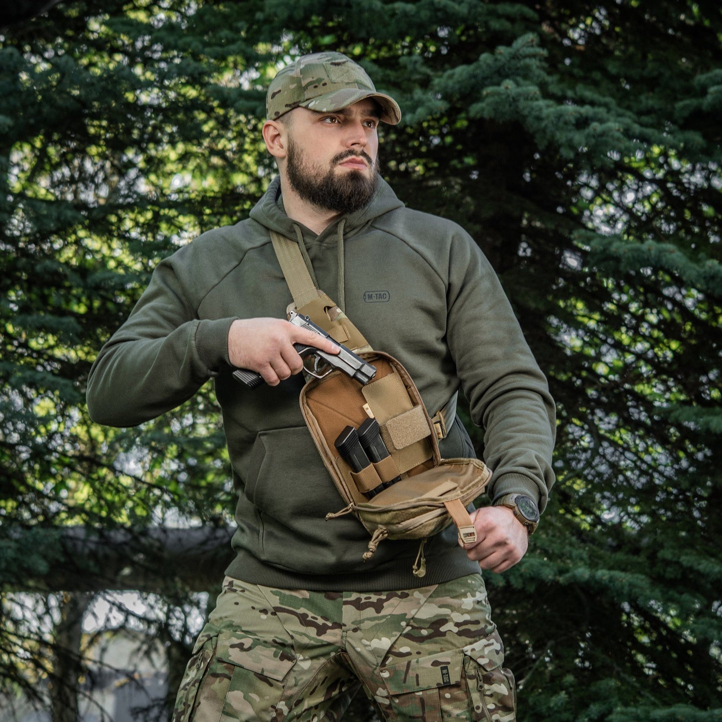 M-Tac Sling Pistol Bag with Loop Panel Elite