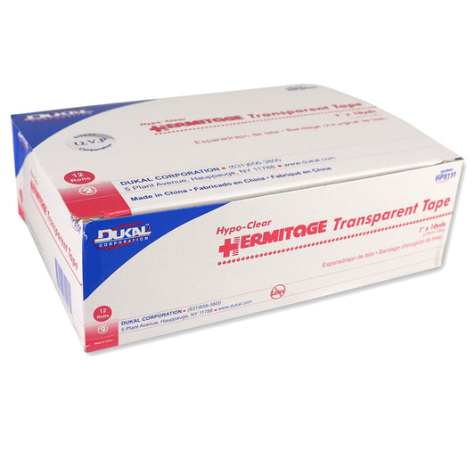 First Aid Tape, Transparent, 1" x 10yds - 12 per box