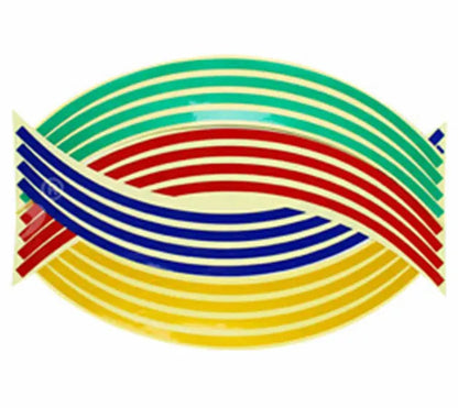 16 Pcs Strips Wheel Stickers And Decals 18 Reflective Rim Tape Bike Motorcycle Car Tape 5 Colors Car Styling