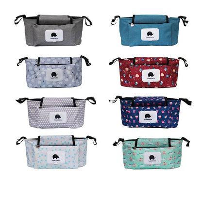 Print Strollers Baby Trolley Bag with Detachable Handbag Multifunctional Baby Stroller Organizer Pram Buggy Cart Hanging Bag XV2