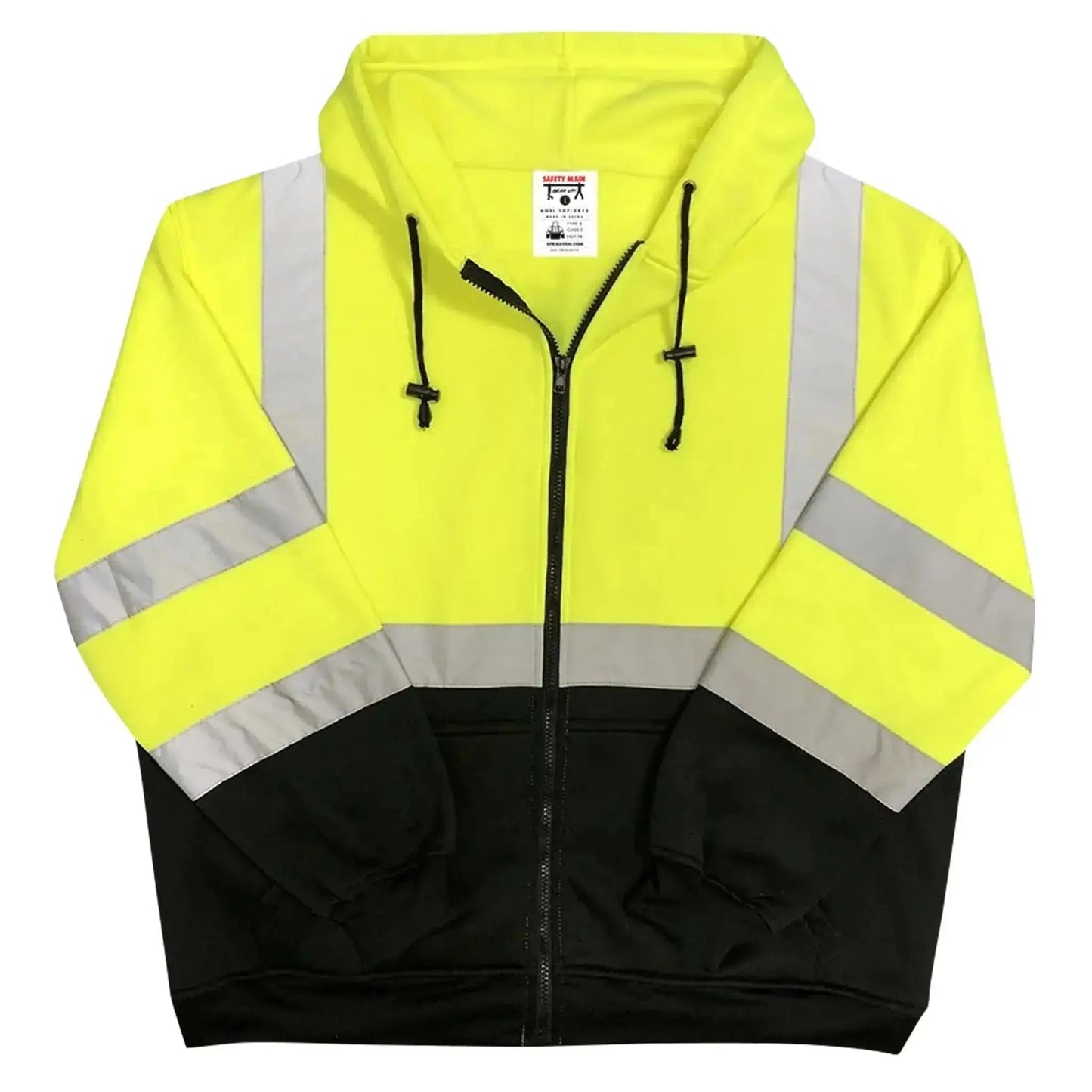 Safety Main 05LWJYB Lightweight Jacket, Class 3, Hi-Vis Yellow with Black Bottom, Pack of 5